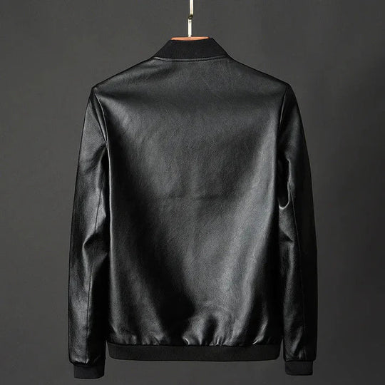 Stylische Herren-Lederjacke aus Kunstleder mit präzisen Details