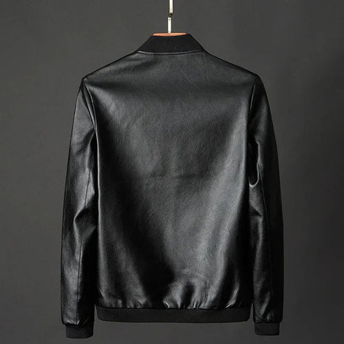 Stylische Herren-Lederjacke aus Kunstleder mit präzisen Details