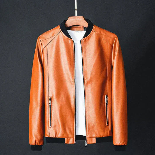 Stylische Herren-Lederjacke aus Kunstleder mit präzisen Details