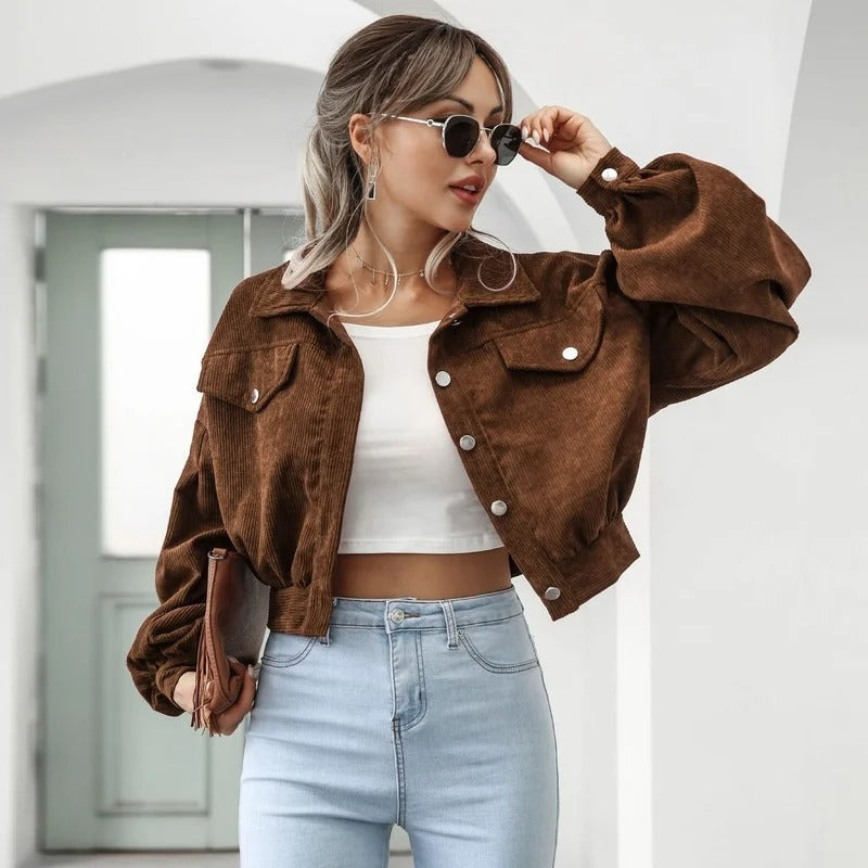 Stylische Kurze Jeansjacke