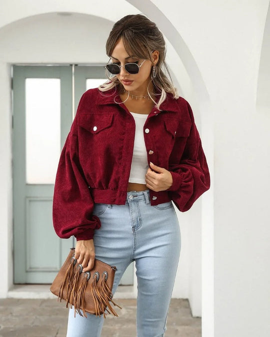 Stylische Kurze Jeansjacke