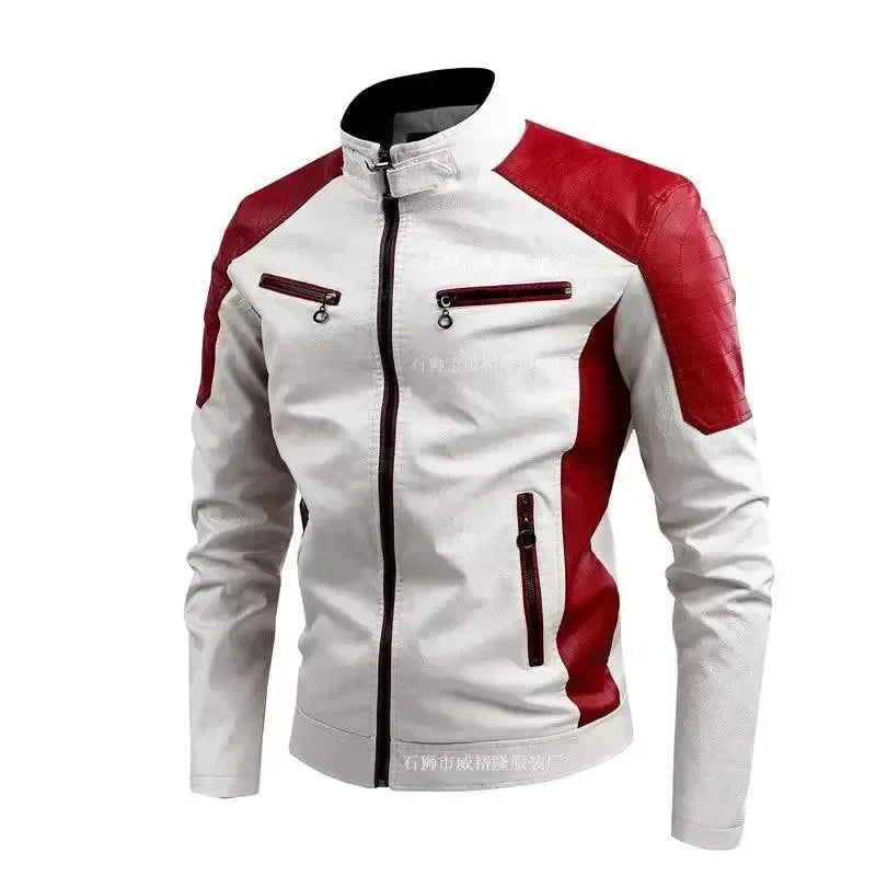 Stilvolle Slim-Fit Herren Leder Bikerjacke