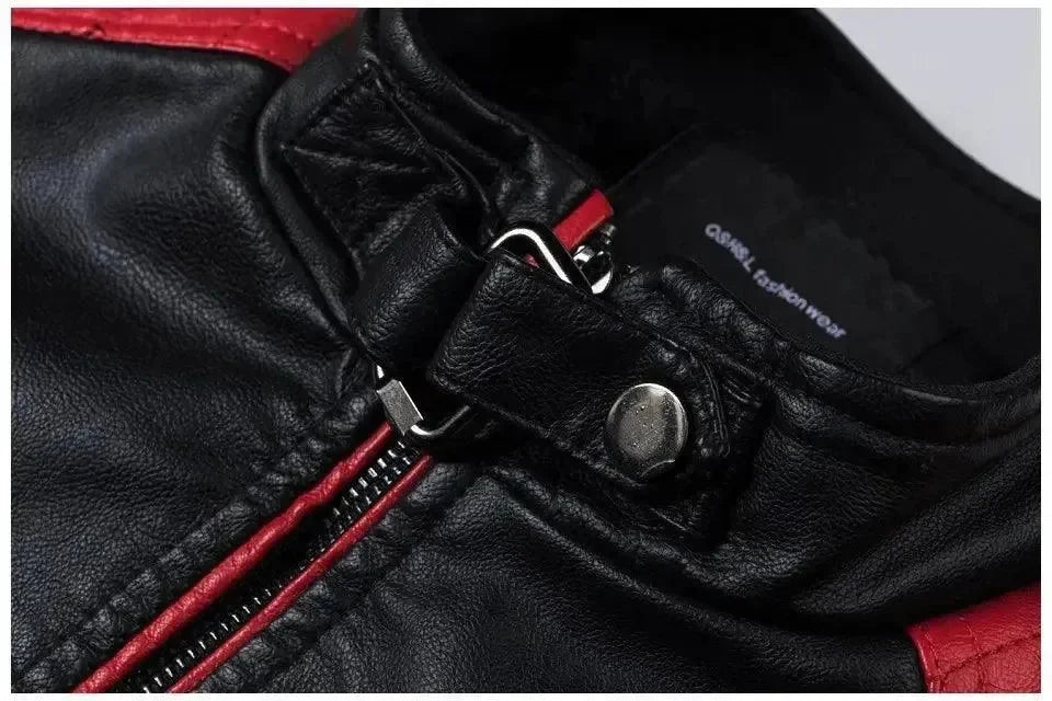 Stilvolle Slim-Fit Herren Leder Bikerjacke