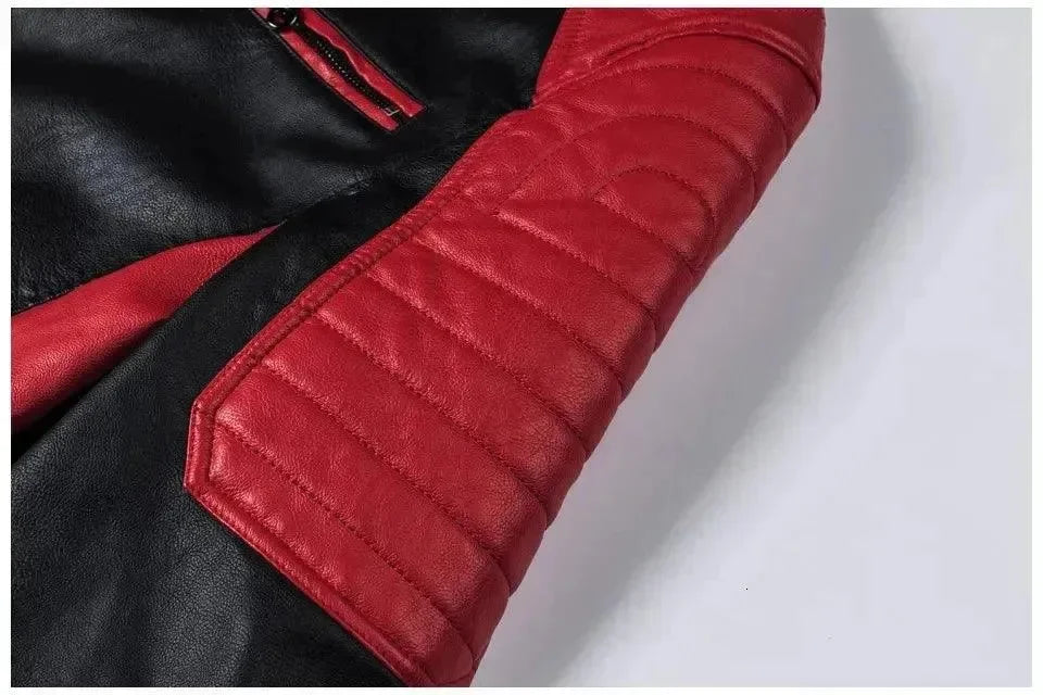 Stilvolle Slim-Fit Herren Leder Bikerjacke