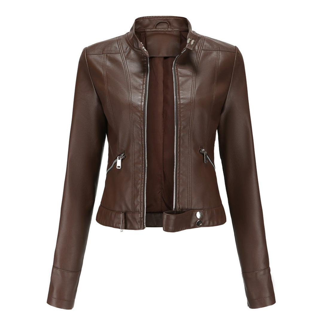 Stilvolle Damen Lederjacke Im Klassischen Design