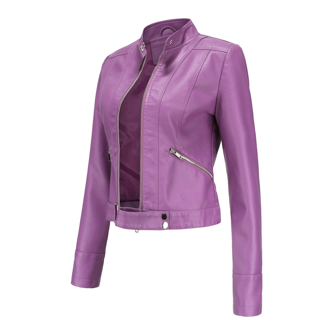 Stilvolle Damen Lederjacke Im Klassischen Design