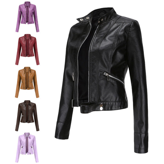 Stilvolle Damen Lederjacke Im Klassischen Design
