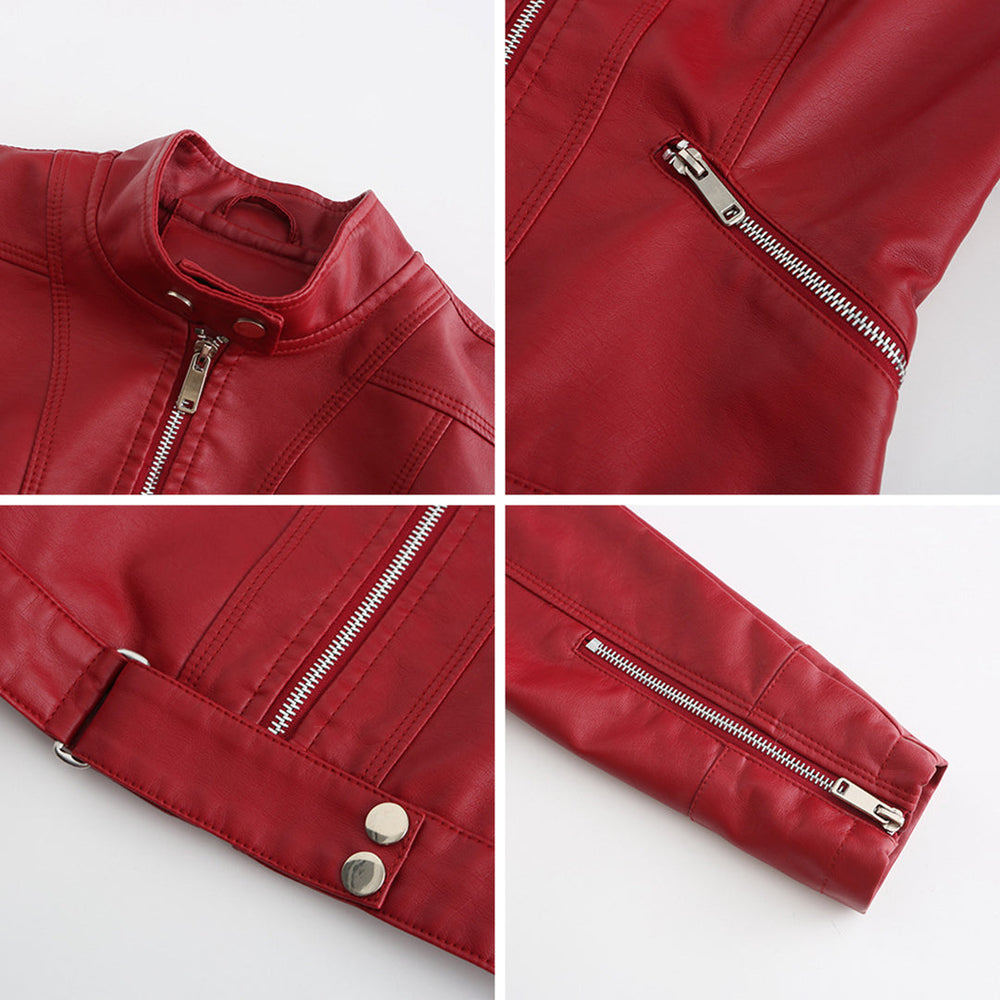 Stilvolle Damen Lederjacke Im Klassischen Design