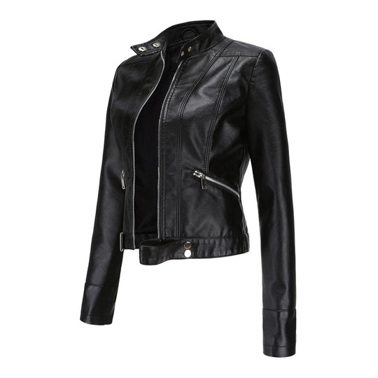 Stilvolle Damen Lederjacke Im Klassischen Design