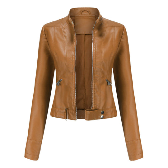 Stilvolle Damen Lederjacke Im Klassischen Design
