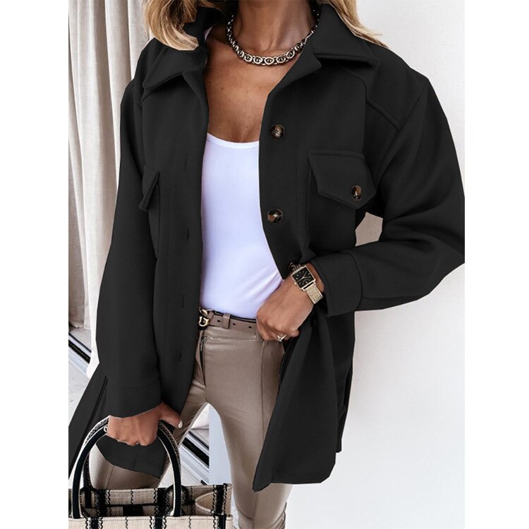Stilvolle Wolle-Look-Jacke für Frauen