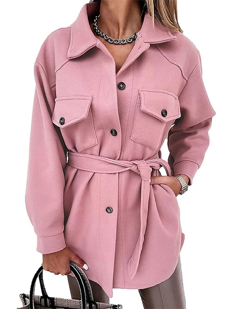 Stilvolle Wolle-Look-Jacke für Frauen