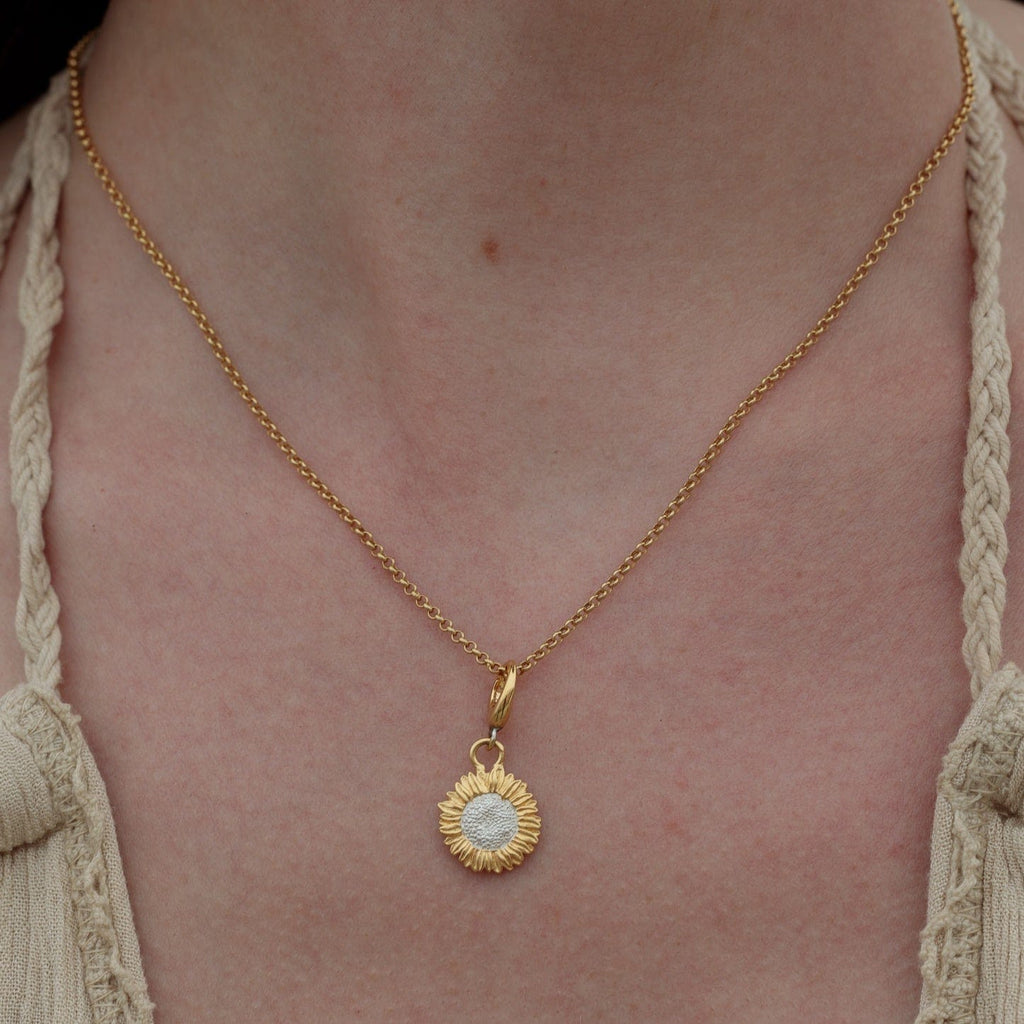 Gold Sonnenblumen Charm Halskette | Shop Nory