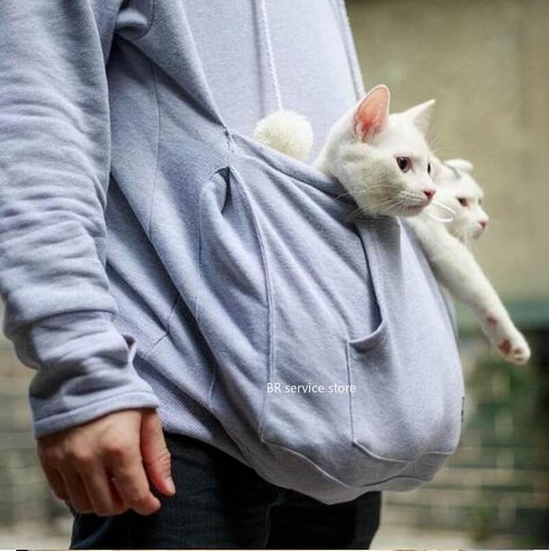 Praktischer Damen Kapuzenpullover mit Bauchtasche für Haustiere