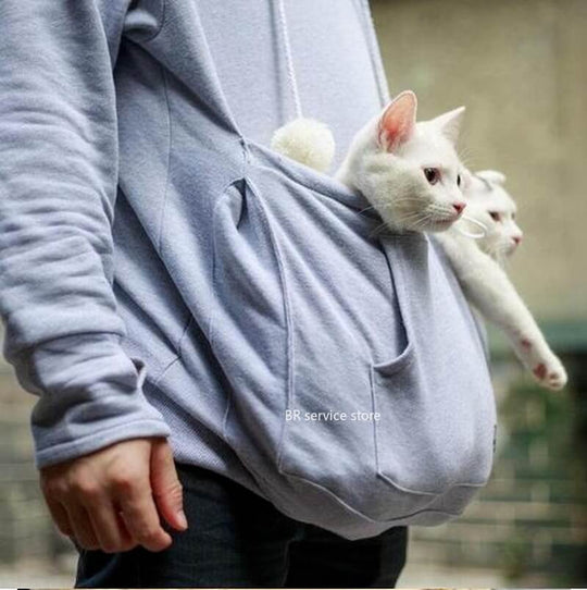 Praktischer Damen Kapuzenpullover mit Bauchtasche für Haustiere