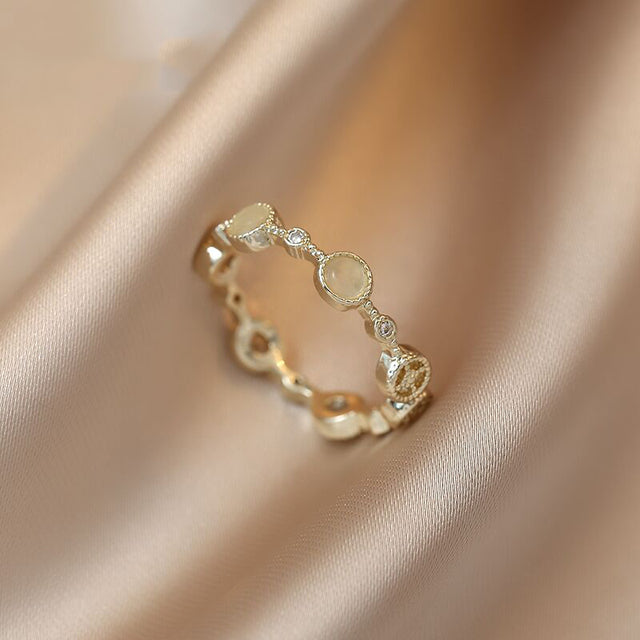 Süße herzförmige Opal-Zirkon Offene Ringe | Shop Nory