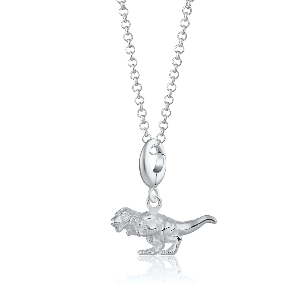 Silber T-Rex Dinosaurier Anhänger Halskette | Shop Nory