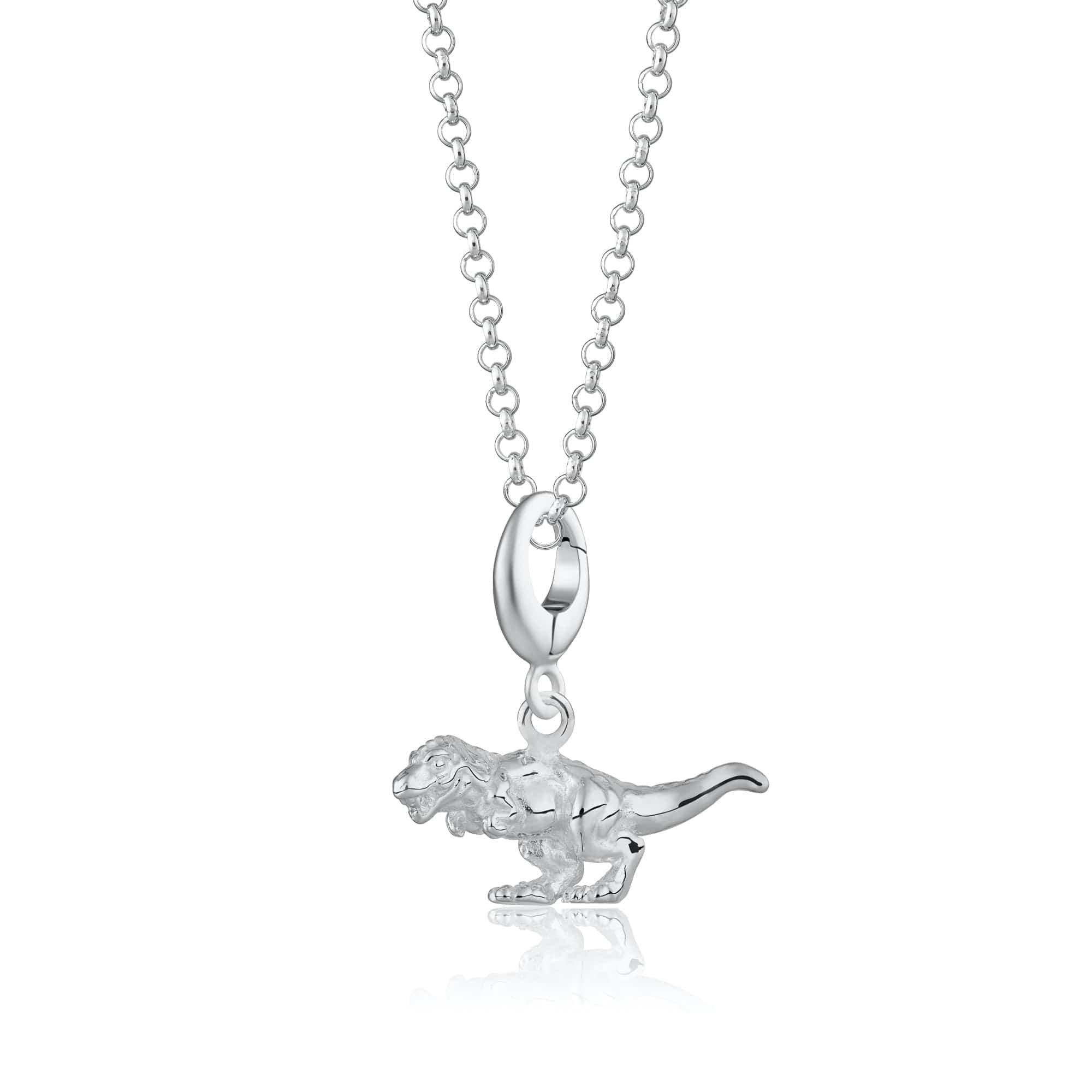 Silber T-Rex Dinosaurier Anhänger Halskette | Shop Nory