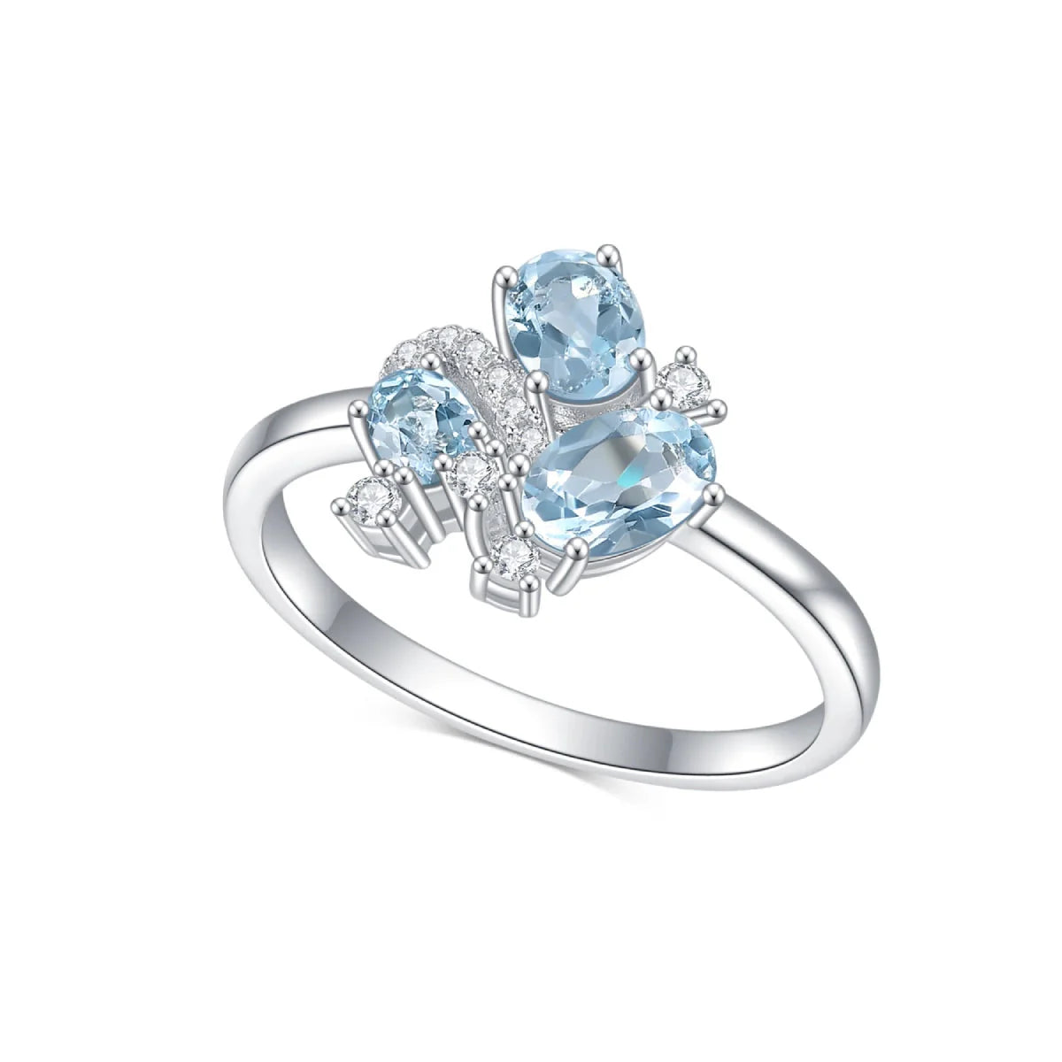 Dreistein-Blautopas-Ring | Shop Nory
