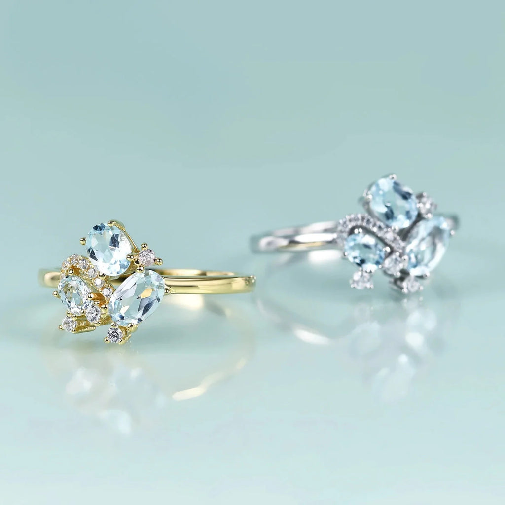Dreistein-Blautopas-Ring | Shop Nory