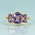 Amethyst-Ring mit Dreistein-Gitterfassung | Shop Nory