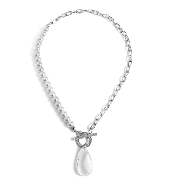 Transparente Kristall Tropfen Anhänger Halskette | Shop Nory