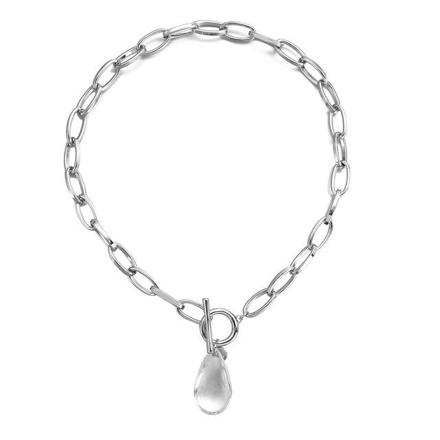 Transparente Kristall Tropfen Anhänger Halskette | Shop Nory