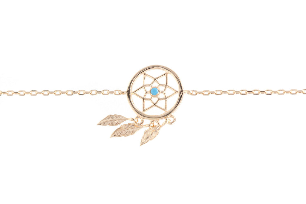 Traumfänger-Armband mit 3 Federn – 16k vergoldet – Mystik und Eleganz vereint | Shop Nory