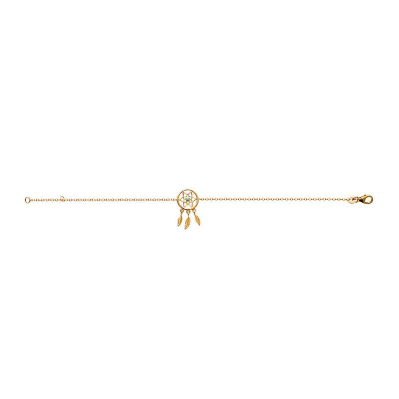 Traumfänger-Armband mit 3 Federn – 16k vergoldet – Mystik und Eleganz vereint | Shop Nory