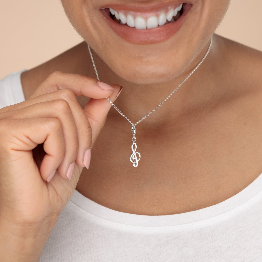 Silber Violinschlüssel Charm Halskette | Shop Nory