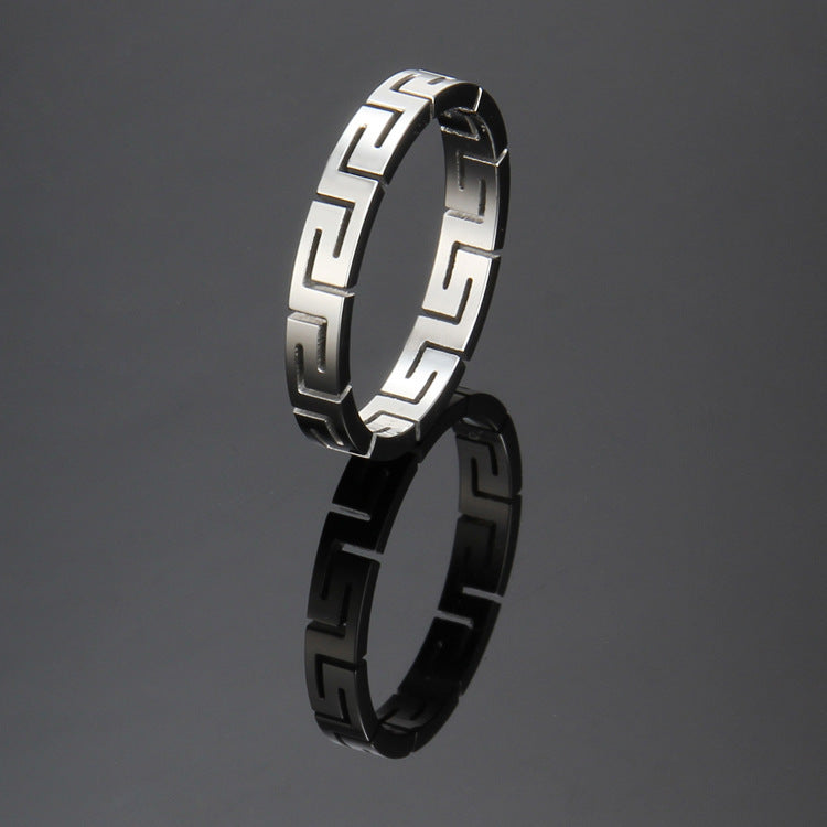 Edelstahl Hohl Geometrische Linie Ring | Shop Nory