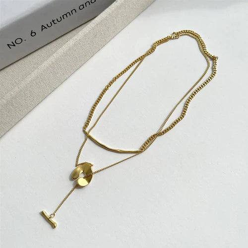 Trendy Schmuck Zwei-Lagen-Anhänger-Halskette | Shop Nory