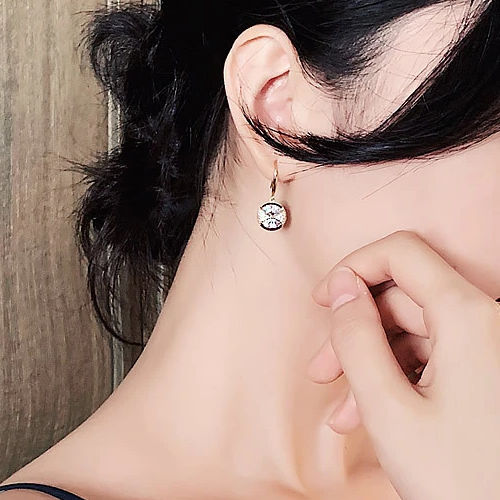 Kreisförmige Eleganz Kristall Tropfen Ohrringe | Shop Nory