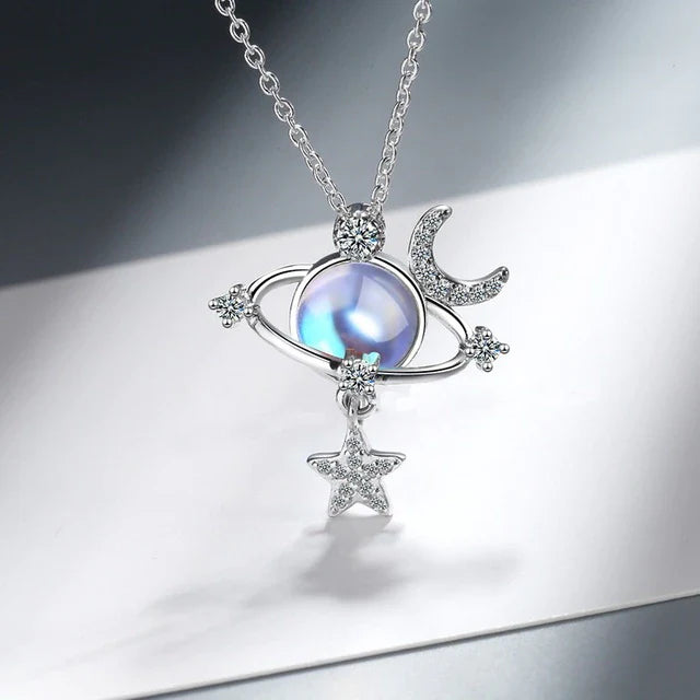 Trendige Zirkon Stern Mond Kettenhalskette | Shop Nory