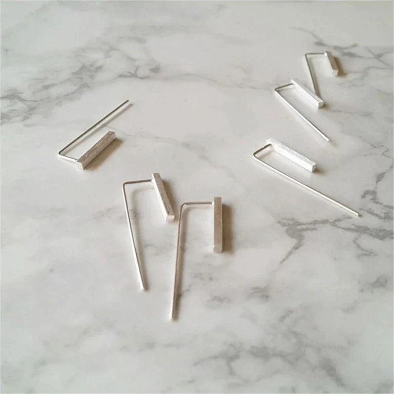 Trendige Einfache Geometrische Quadratische Hakenohrringe | Shop Nory
