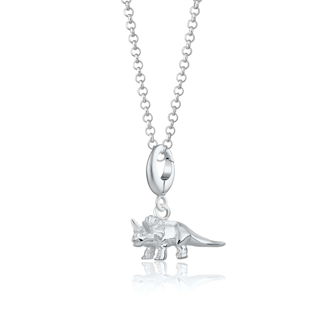 Silber Triceratops Dinosaurier Anhänger Halskette | Shop Nory