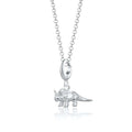 Silber Triceratops Dinosaurier Anhänger Halskette | Shop Nory