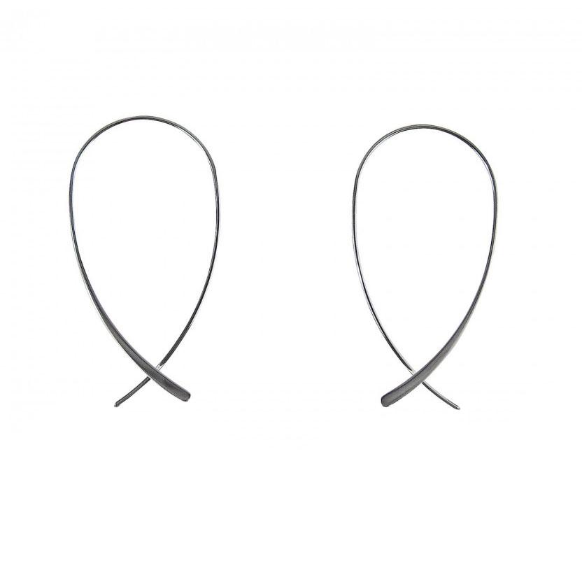 Tropfen Geometrische Creolen Ohrringe aus Silber | Shop Nory