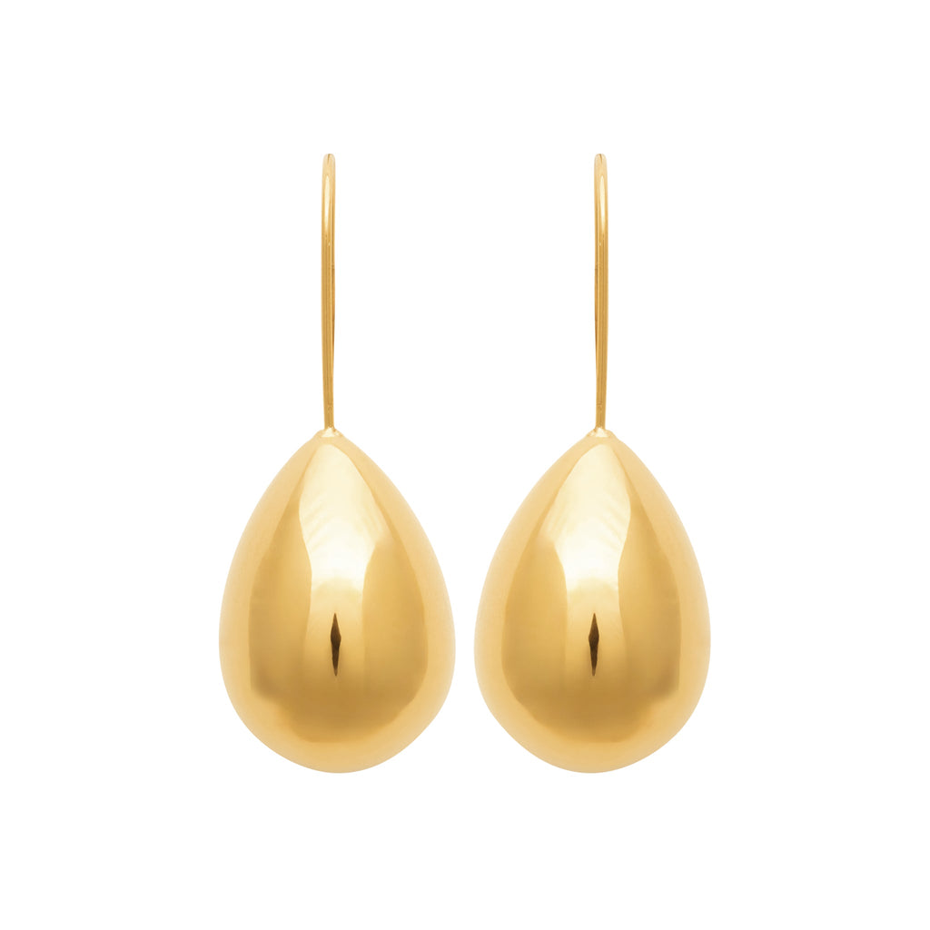 Tropfen-Ohrringe in goldfarbenem Edelstahl – Glänzende, wasserfeste Ohrringe | Shop Nory