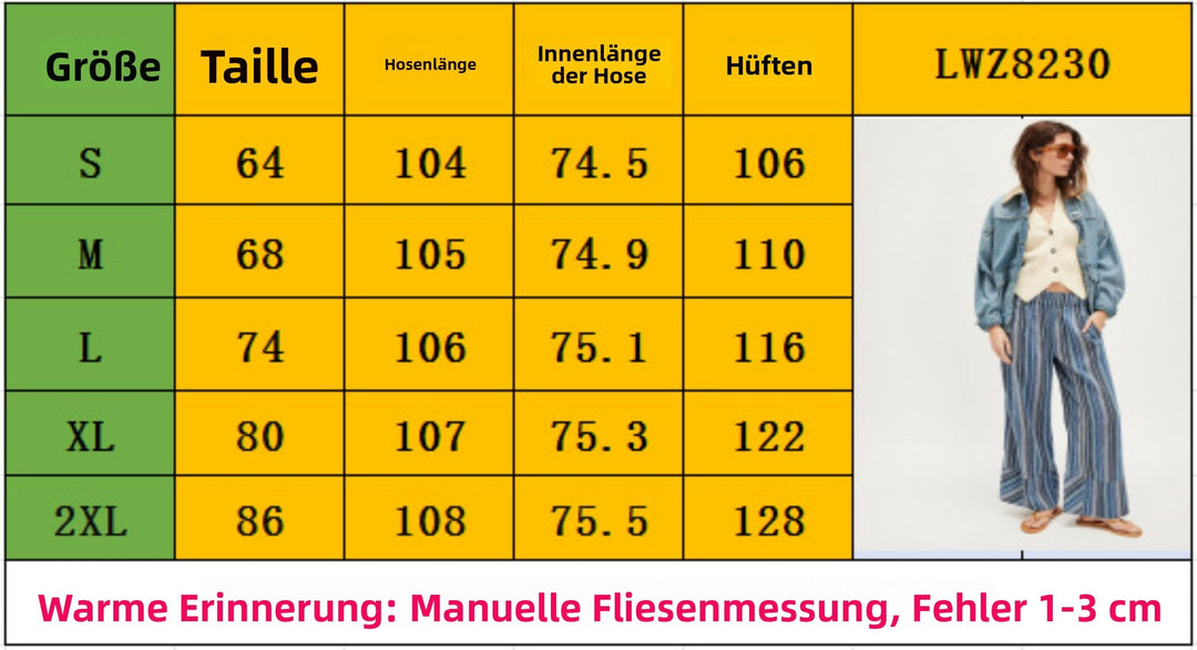 Gestreifte Hose mit weitem Bein