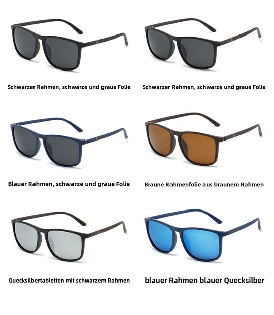 Shopnory | UV-Schutz quadratische polarisierte Sonnenbrille mit großem Rahmen