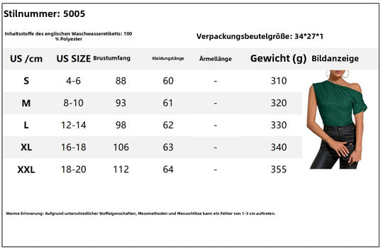 Schulter Pailletten plissierte kurze Ärmel