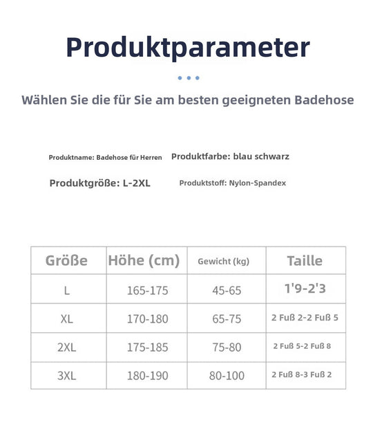 Shopnory | Schnell trocknende Badehose in großen Größen