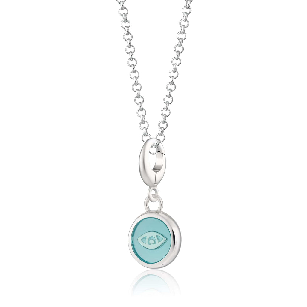 Silber Türkis Auge Harz Capture Charm Halskette | Shop Nory