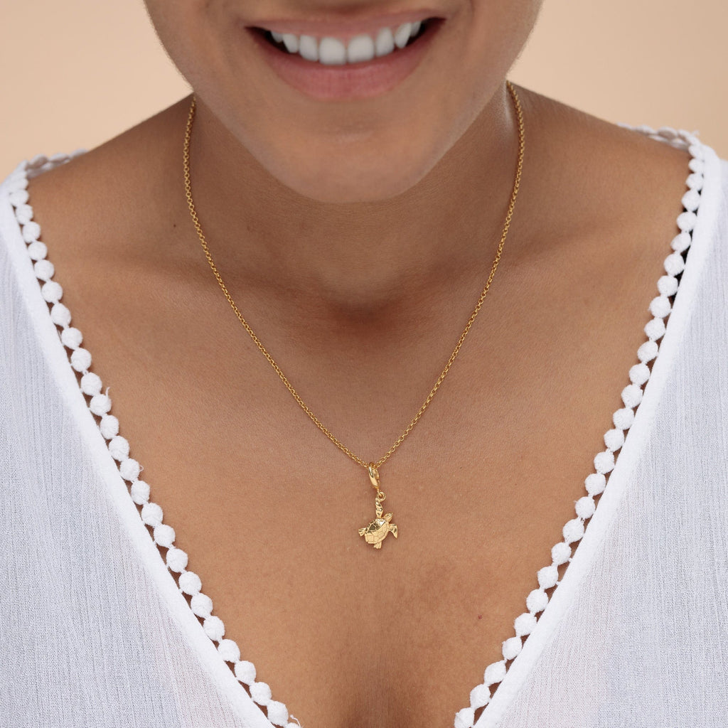 Gold Schildkröte Charm Halskette | Shop Nory