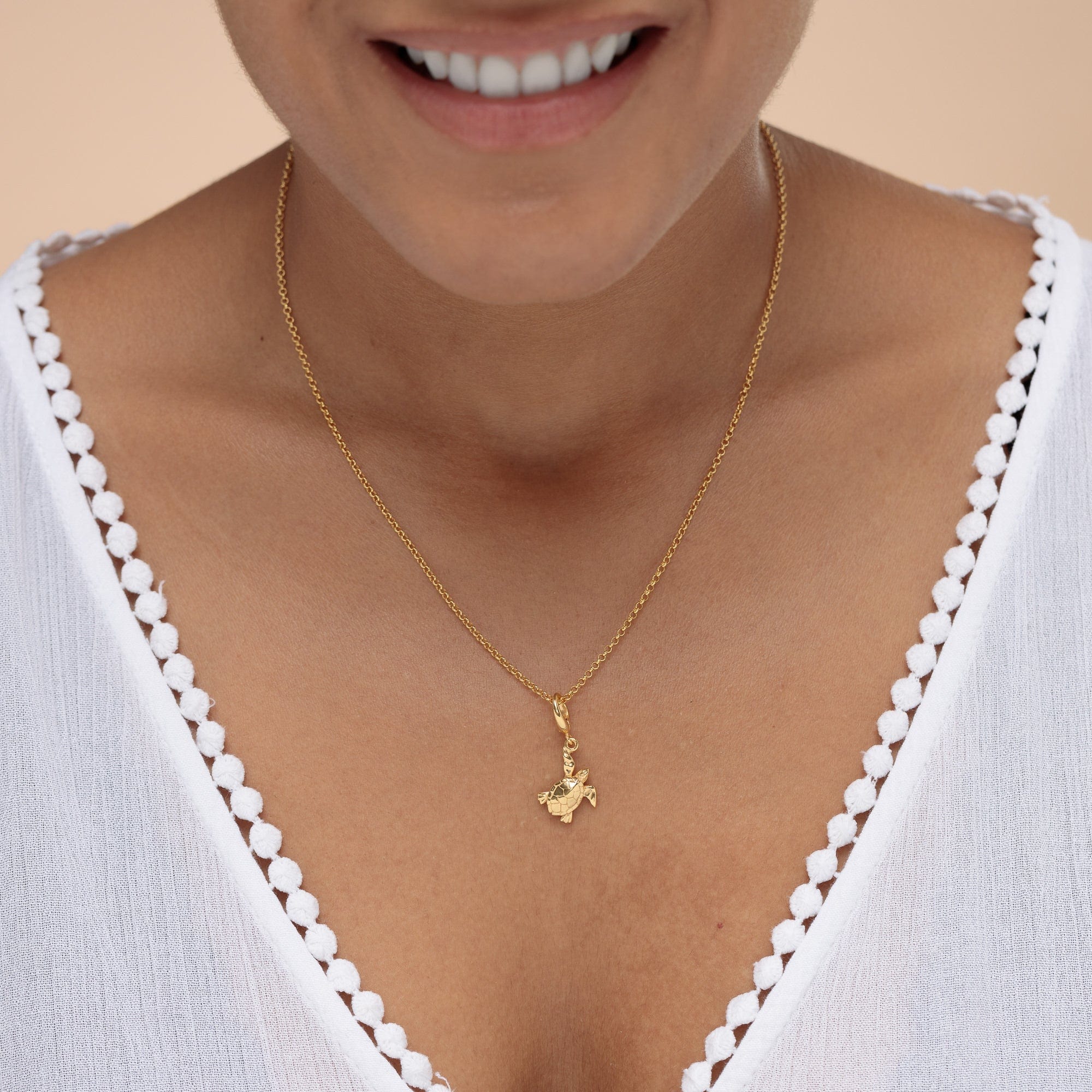 Gold Schildkröte Charm Halskette | Shop Nory