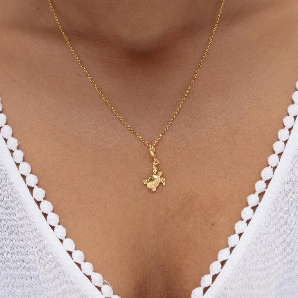 Gold Schildkröte Charm Halskette | Shop Nory