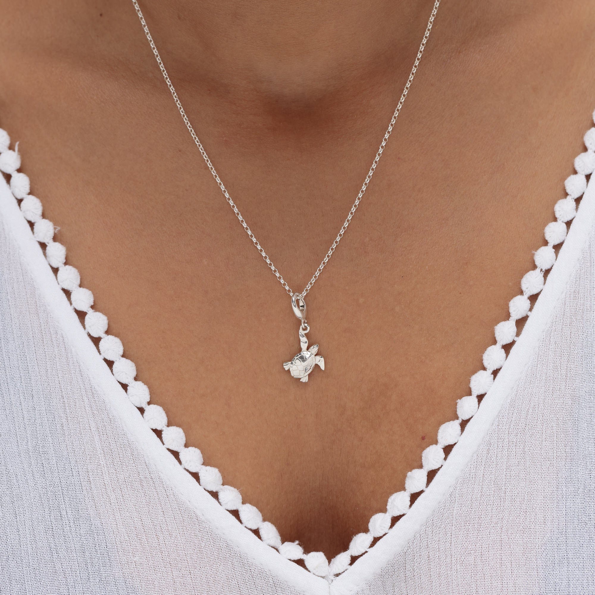Silber Schildkröten Charm Halskette | Shop Nory