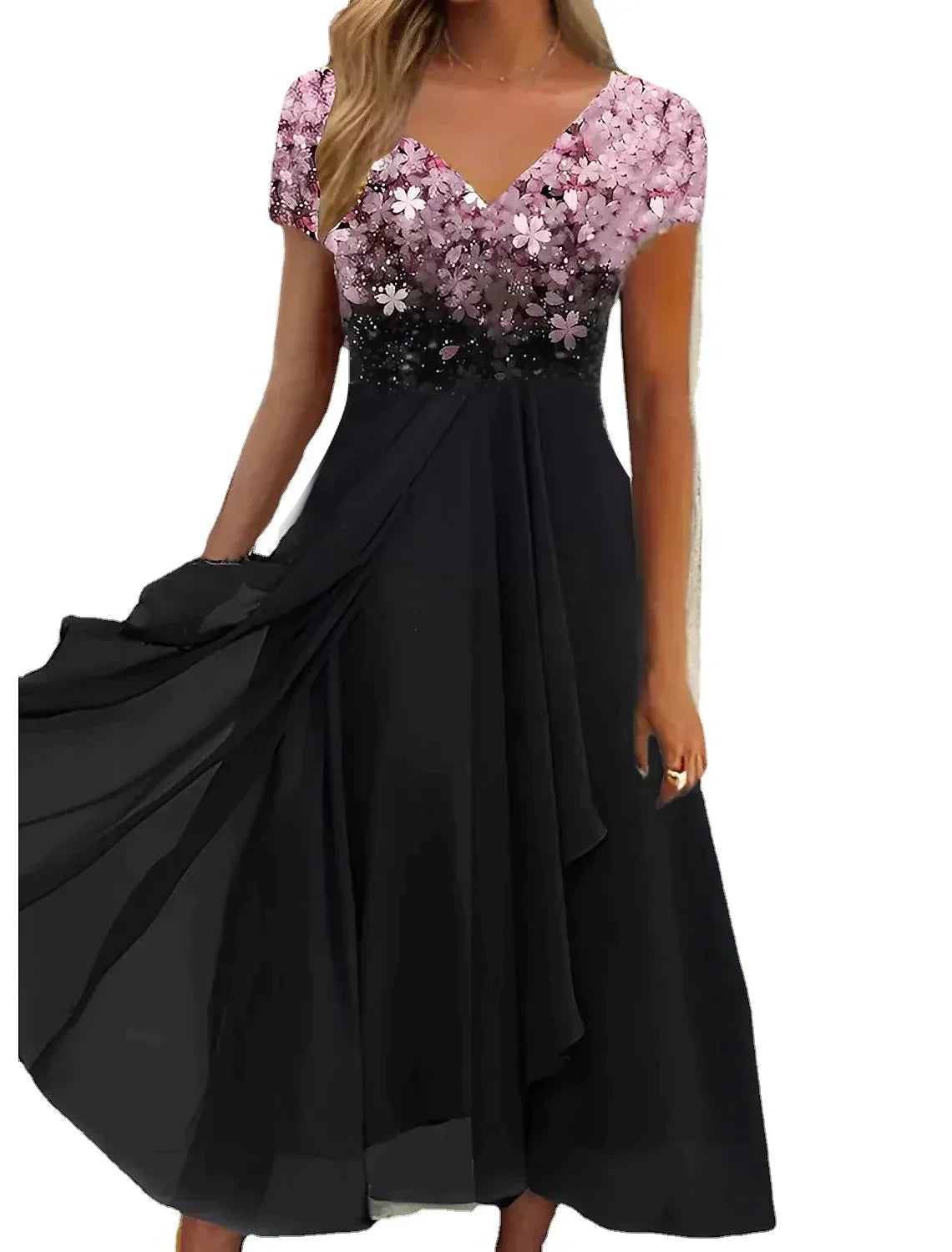 Shopnory | Elegantes Midi Kleid mit Blumen-Spitze