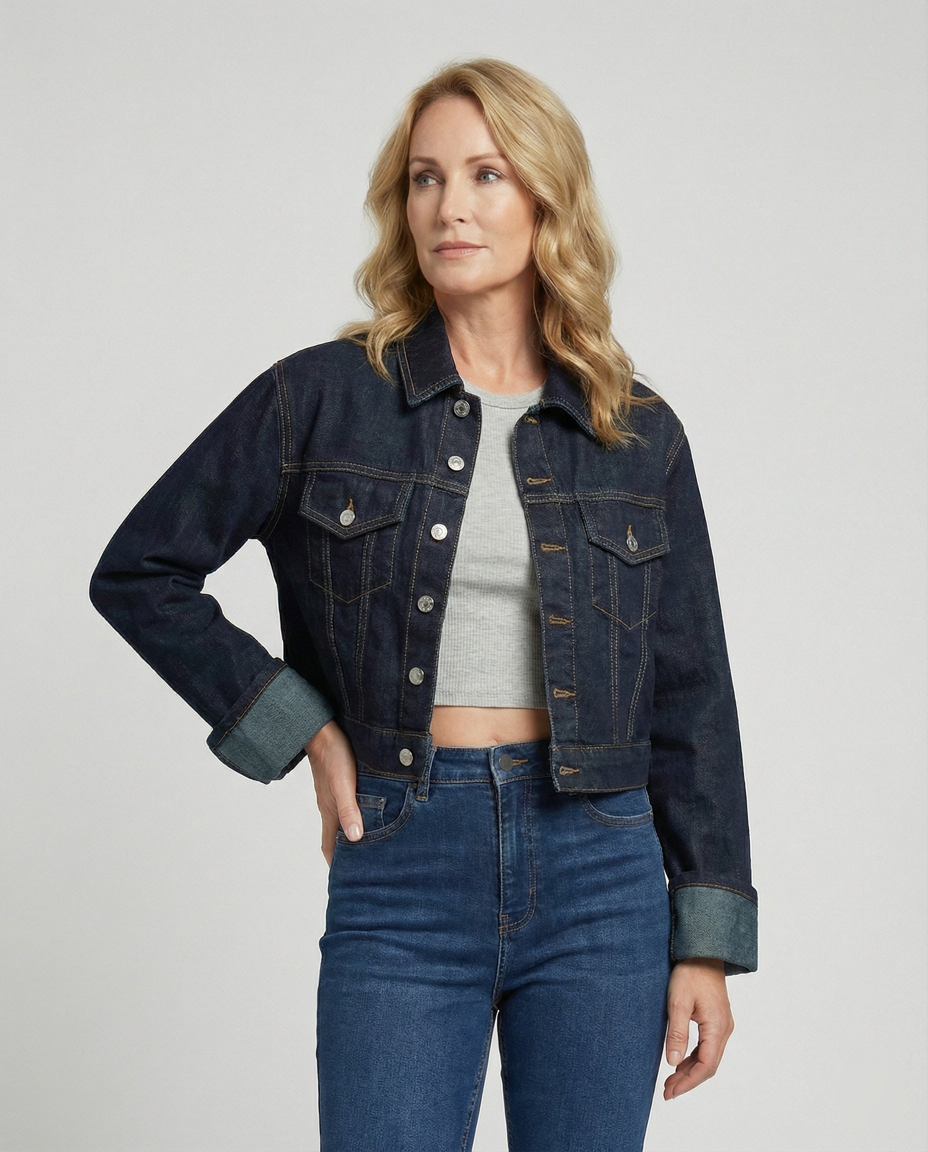 Damen Jeansjacke kurz kastig